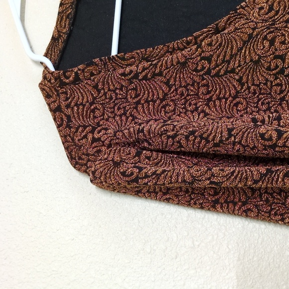 JohnPaulRichard Black and Gold Patterned Top Fall Colors Women's Size XL - Picture 3 of 9